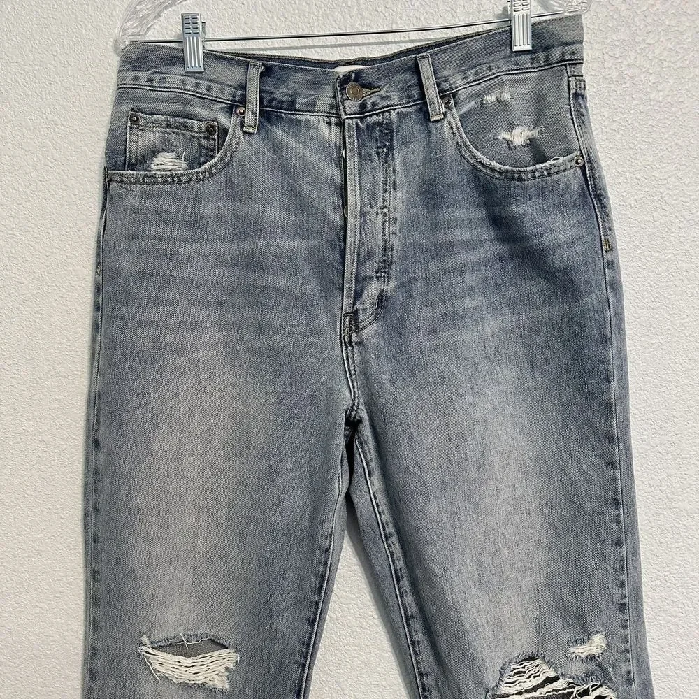 Pistola Cassie High Waist Ripped Crop Straight Leg Jeans In Los Feliz  Size 30 - Picture 2 of 16